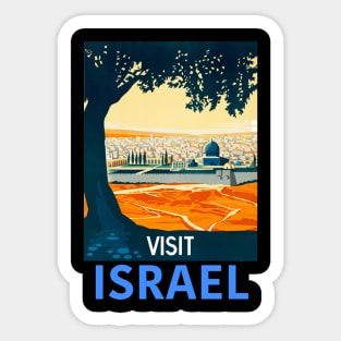 Visit Israel based on 1930s Visit Palestine Poster Sticker